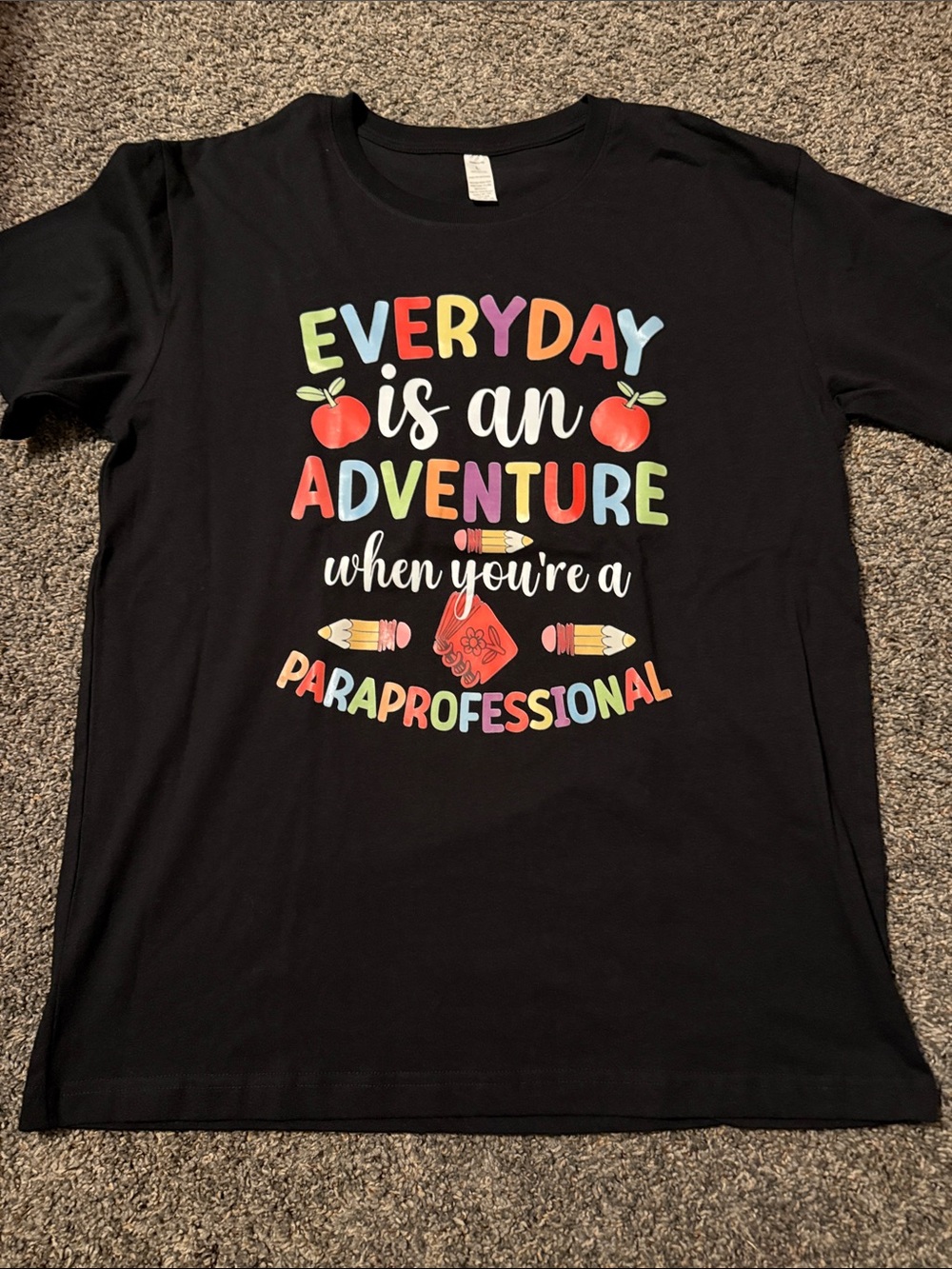 Everyday Is An Adventure Paraprofessional Kids T-Shirt - Black